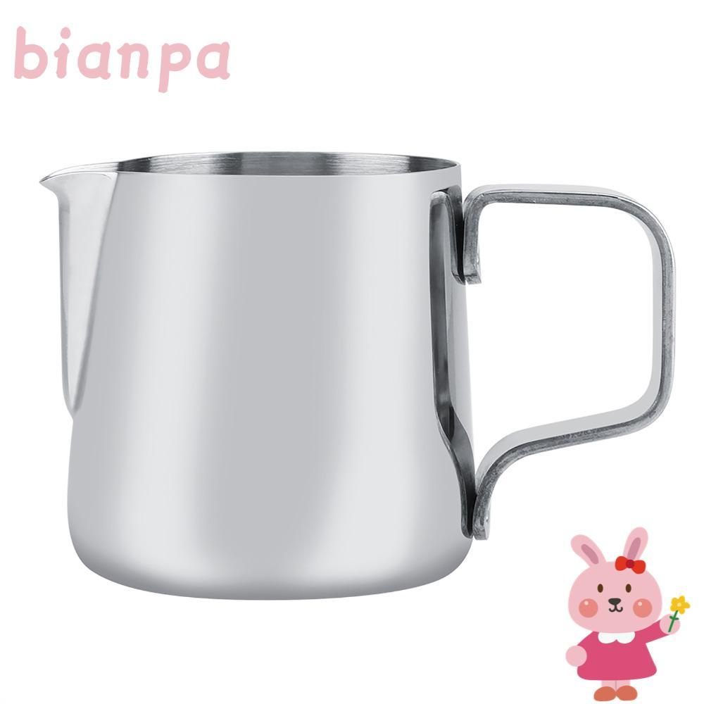 BIANPTH เหยือกกาแฟ, สแตนเลสขนาดเล็กนม Frothing Cup, Latte Art ทนทาน Silver Latte Art Pitcher Cappucc