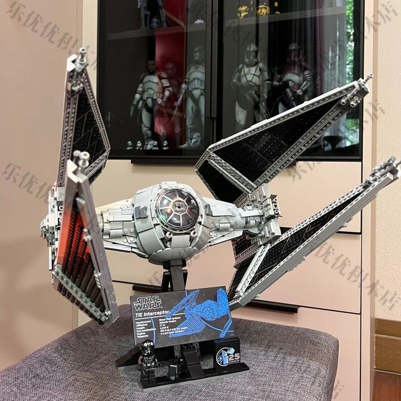 เข้ากันได้กับ Lego Star Wars Series 75382TIE Interceptor Puzzle Assembly diy Building Block ของเล่นข
