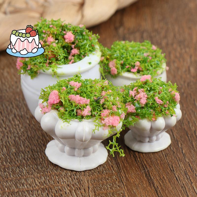 [Sep-t] 1:12 Dollhouse Mini Furniture Accessories Mini Green Plant บอนไซกระถางดอกไม้