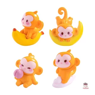 ลิงจ๋อขี่กล้วย [ เซต 4 ชิ้น ] ตุ๊กตาจิ๋ว โมเดลจิ๋ว แต่งสวน ตุ๊กตาแต่งสวนจิ๋ว ตุ๊กตาจัดสวนถาด
