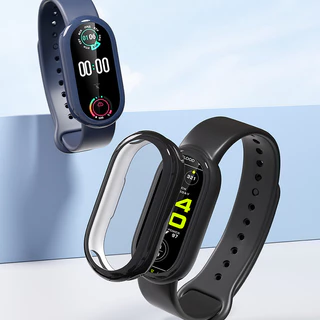 สายลูป Milanese + กรณี TPU for Xiaomi Mi Band 10 9 8 NFC ป้องกันหน้าจออ่อน สายพานสแตนเลส for Miband 10 9 8