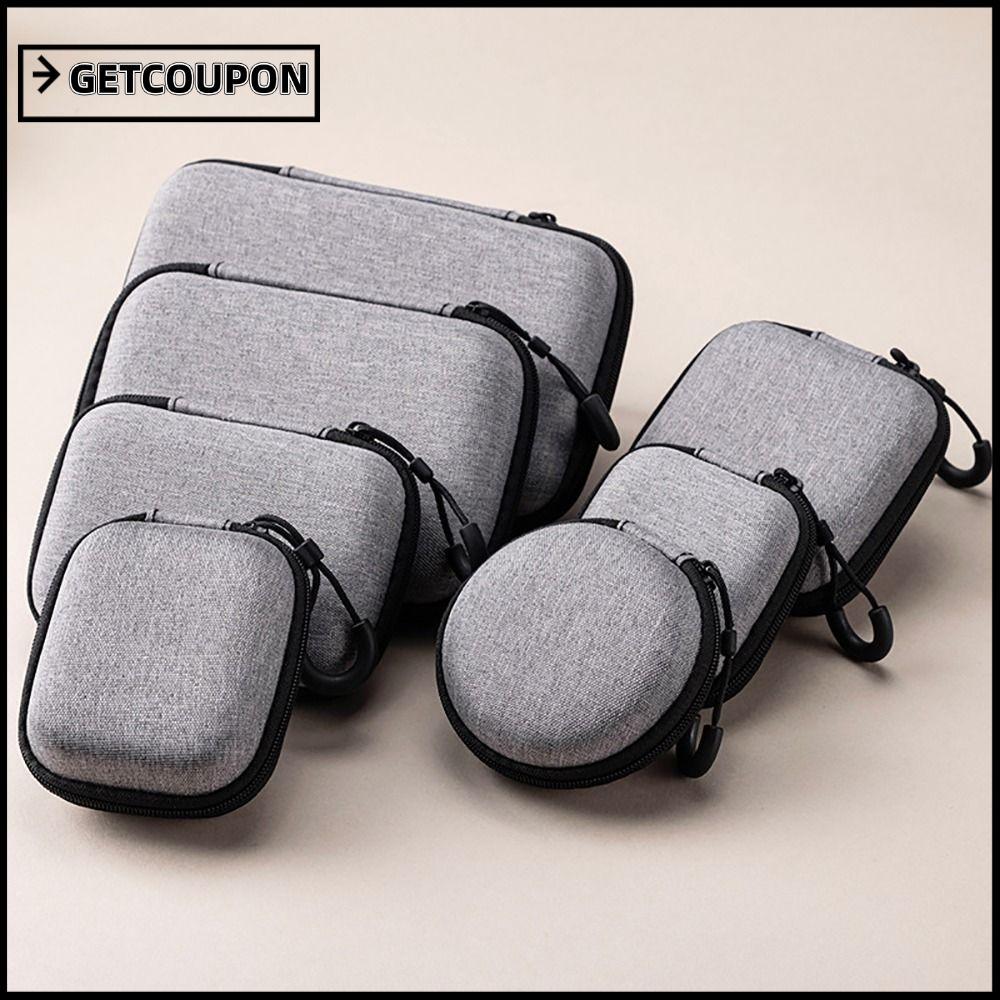 GETCOUPON 1 ชิ้น ซิปกระเป๋า Mini สําหรับ Airpod EVA เก็บอุปกรณ์เสริม หูฟัง/โทรศัพท์/สายชาร์จ พกพาสะดวก