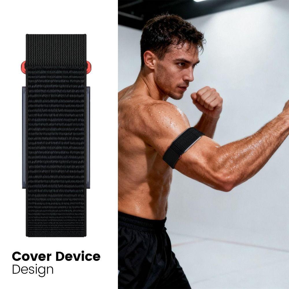 BRABRAA Fitness Tracker Strap, Breathable Nylon Sport Band Bicep Band,คุณภาพสูงออกแบบห่วงปรับได้สายรัดข้อมือสําหรับAmazfit Helio Strap - รูปที่ 3