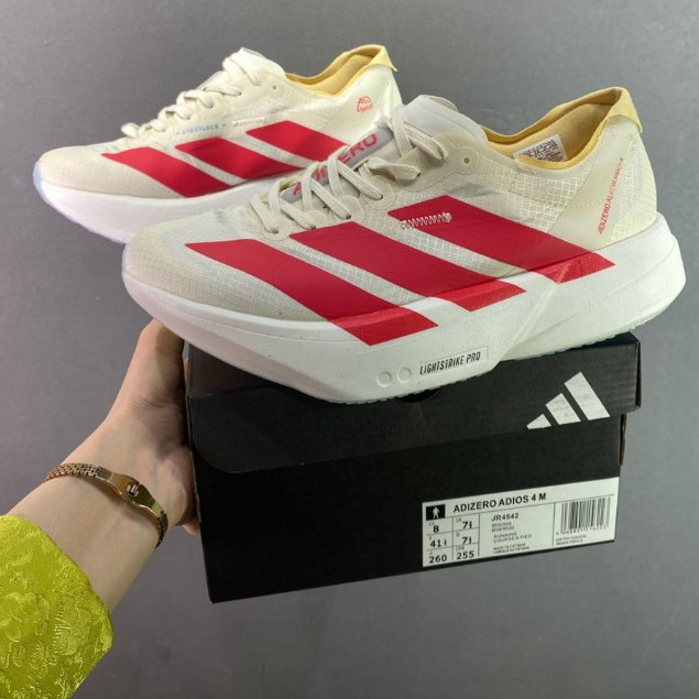 Adizero Adios Pro 4 รองเท้าวิ่งสําหรับบุรุษและสตรีแผ่นคาร์บอนรองเท้ากีฬา Adizero EVO SL JR4542