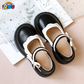 รองเท้าหนังแพลตฟอร์มประดับโบว์ สำหรับเด็กผู้หญิง แฟชั่นฤดูใบ…