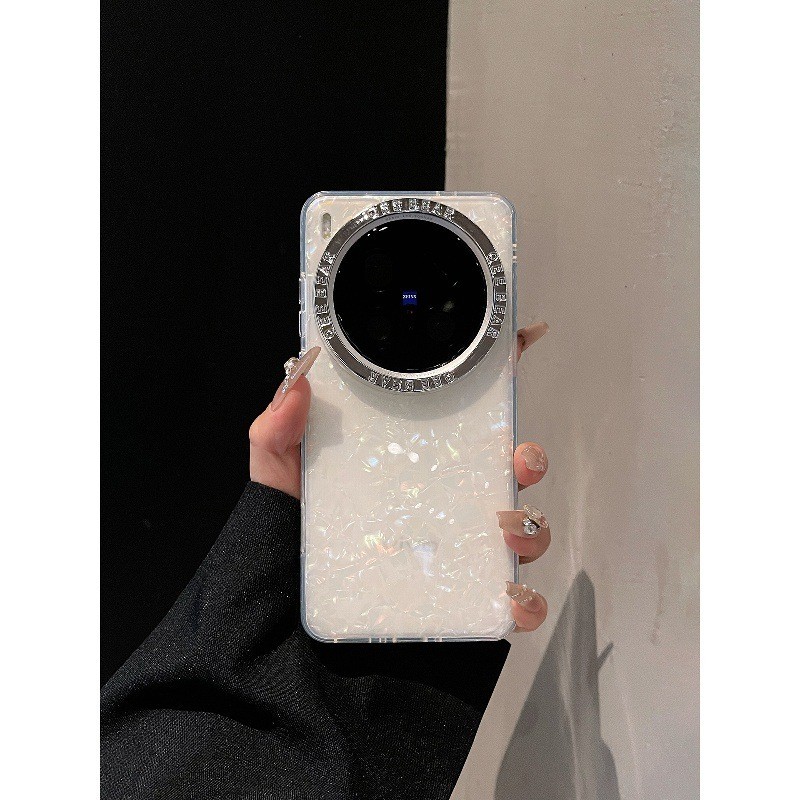 สําหรับ VIVO X300 Pro X200s Pro กรอบไฟฟ้ารูปแบบเคสโทรศัพท์โปร่งใสสีชมพู ins อินเทรนด์