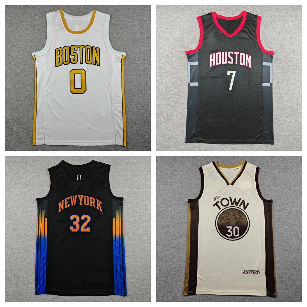 เสื้อบาสเก็ตบอลรุ่นปักพร้อมโลโก้ 2026 Season City Edition Jersey Curry Tatum Morant Jokic