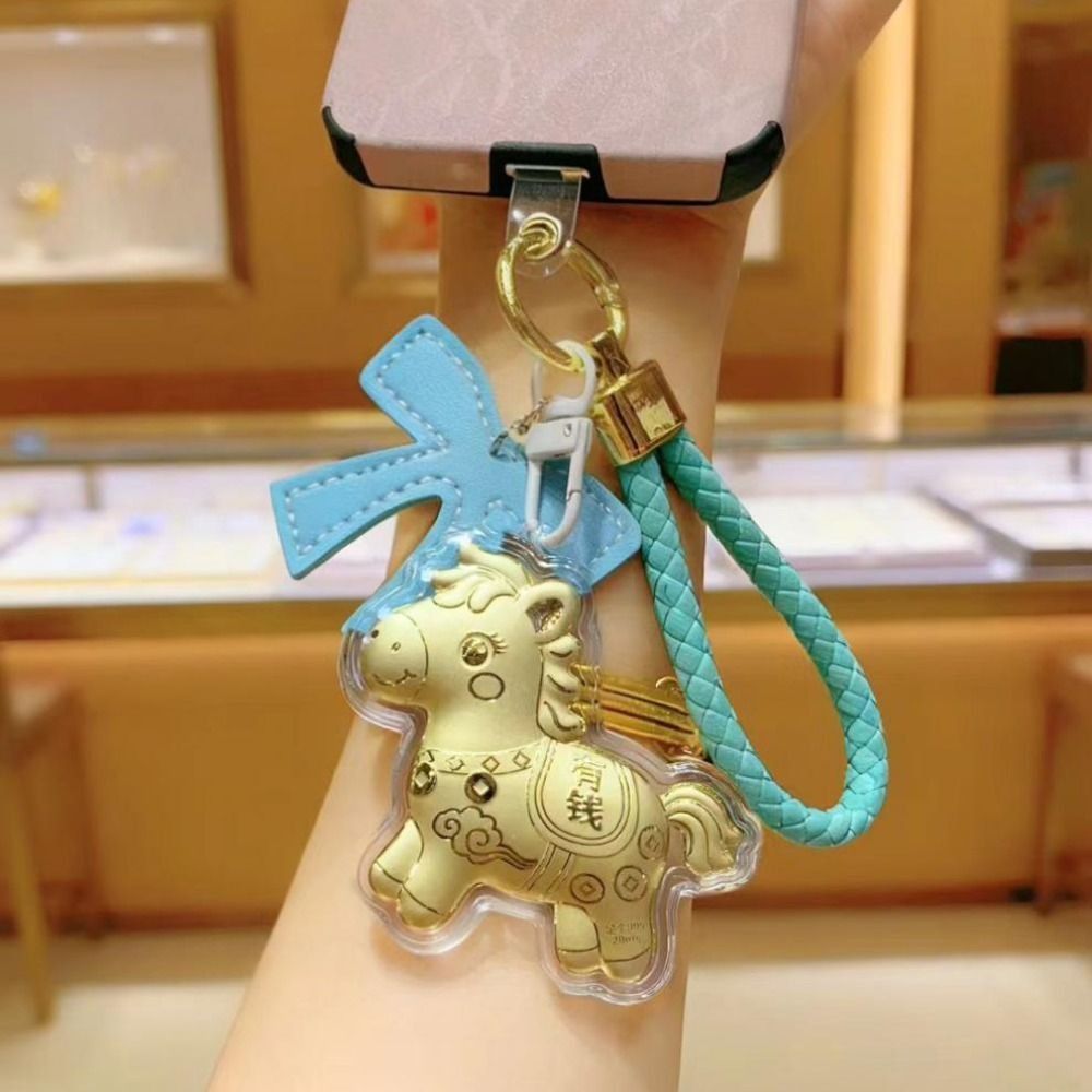 WMES1IA พวงกุญแจม้า, โบว์จี้ปีใหม่, Good Fortune Lucky Mascot แขวนแฟชั่น Zodiac Key แหวนของขวัญ - รูปที่ 7