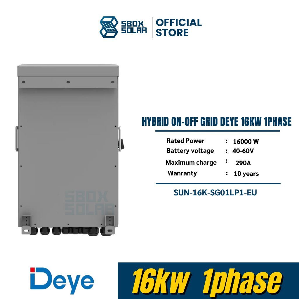 Inverter Hybrid on off grid inverter DEYE 16kW 1 เฟส อินเวอร์เตอร์ ไฮบริด ออน ออฟ กริดแถม wifi และ c
