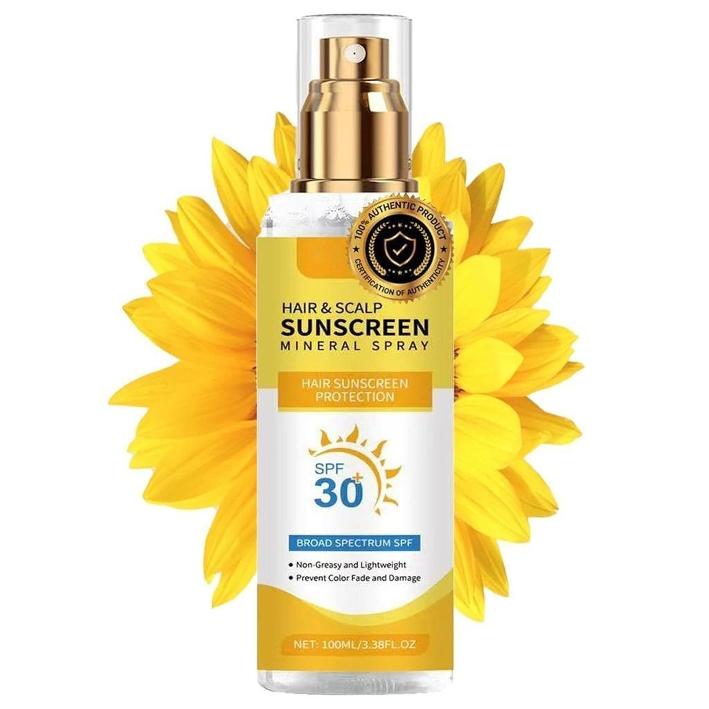 Hair & Scalp Sunscreen Spray SPF 30,Color-Safe UV Blocker for Dyed/Highlighted Hair,Weightless Non-G