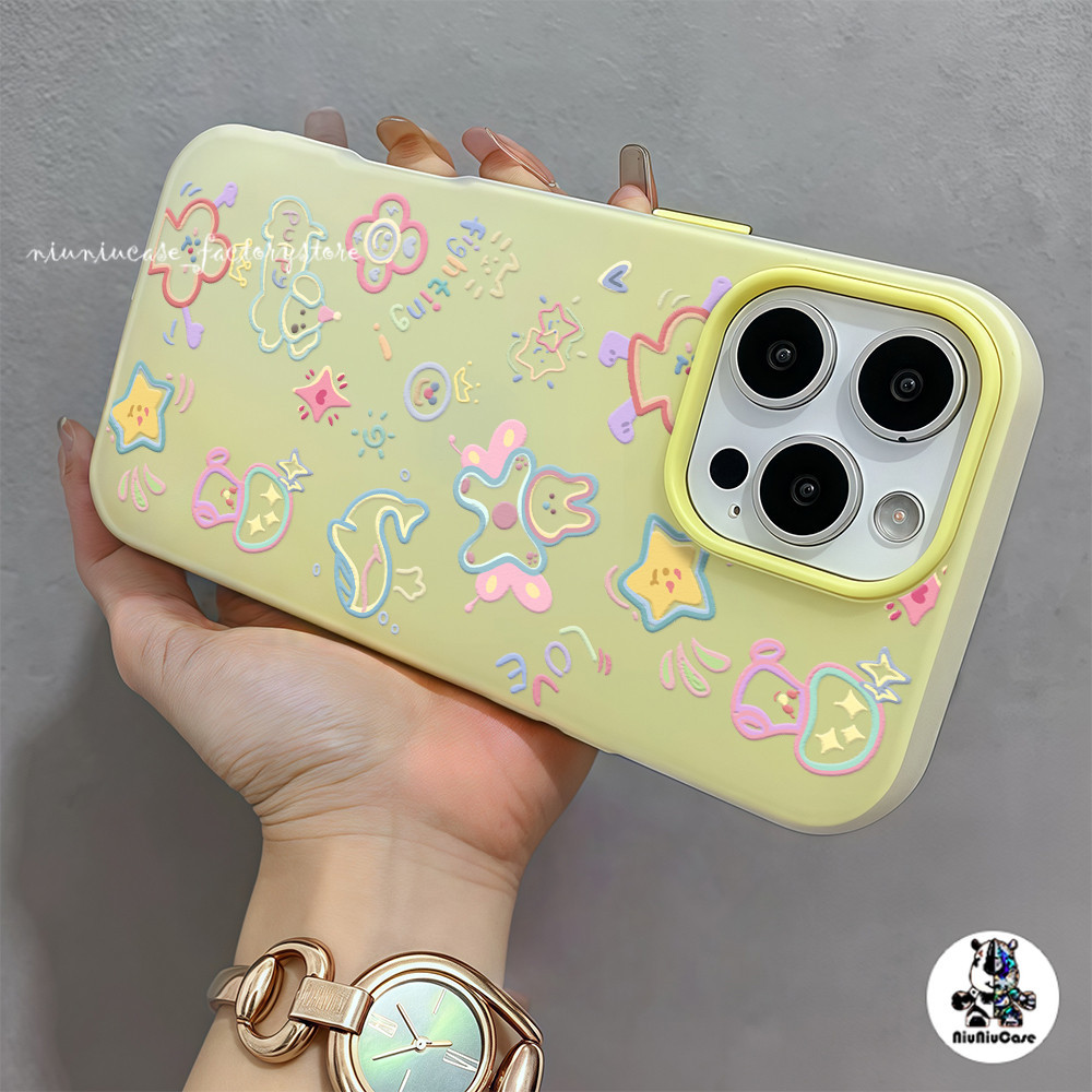 กราฟฟิตีสีสัน For Oppo A38 A18 A15 A35 A17 A17K A16 A54s A77 A57E A31 A53S A33 A32 A9 A5 A11 A58 A74 A95 RENO 2 ใน 1 เคส - รูปที่ 5