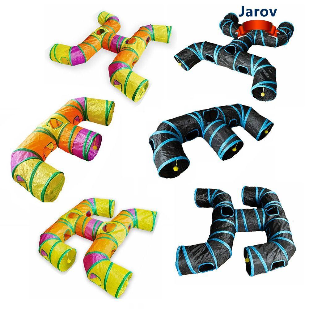 JAROV Cat Tunnel Tube, Folding Breathable Cat Nest, Portable Training Interactive Polyester + Steel Wire Pet Fun Play Toy Cat