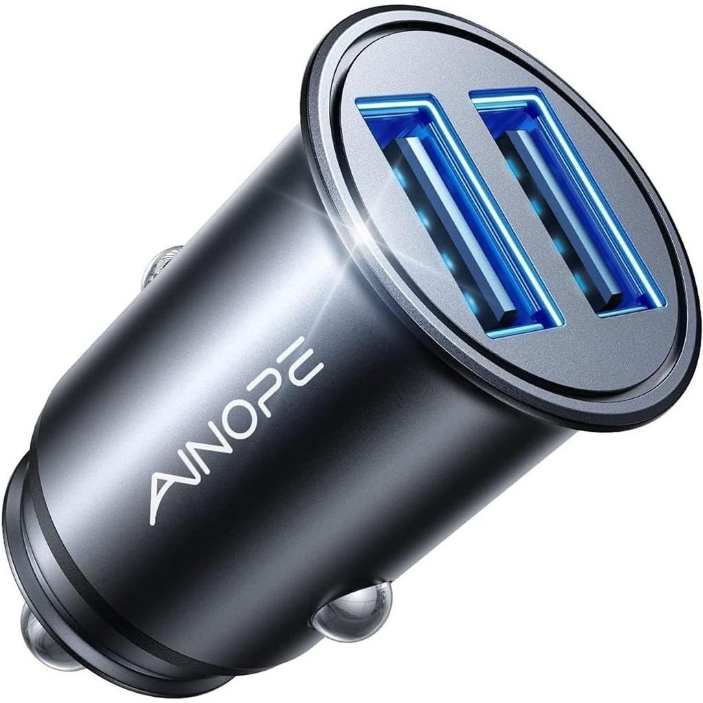 AINOPE 24W Apple USB, [Mini Metall] 12V USB Adapter Auto Ladeger, 4.8A Car Charger Steckdose Auto Ha