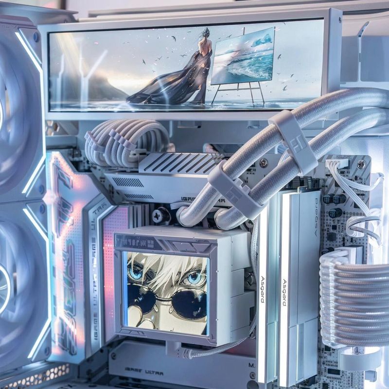 GCXZ 34 ซม.โฮสต์หน้าจอด้านข้างเหมาะสําหรับ Lianli/Stars/Valkyrie แชสซีหน้าจอด้านข้างไม่มี AIDA64k