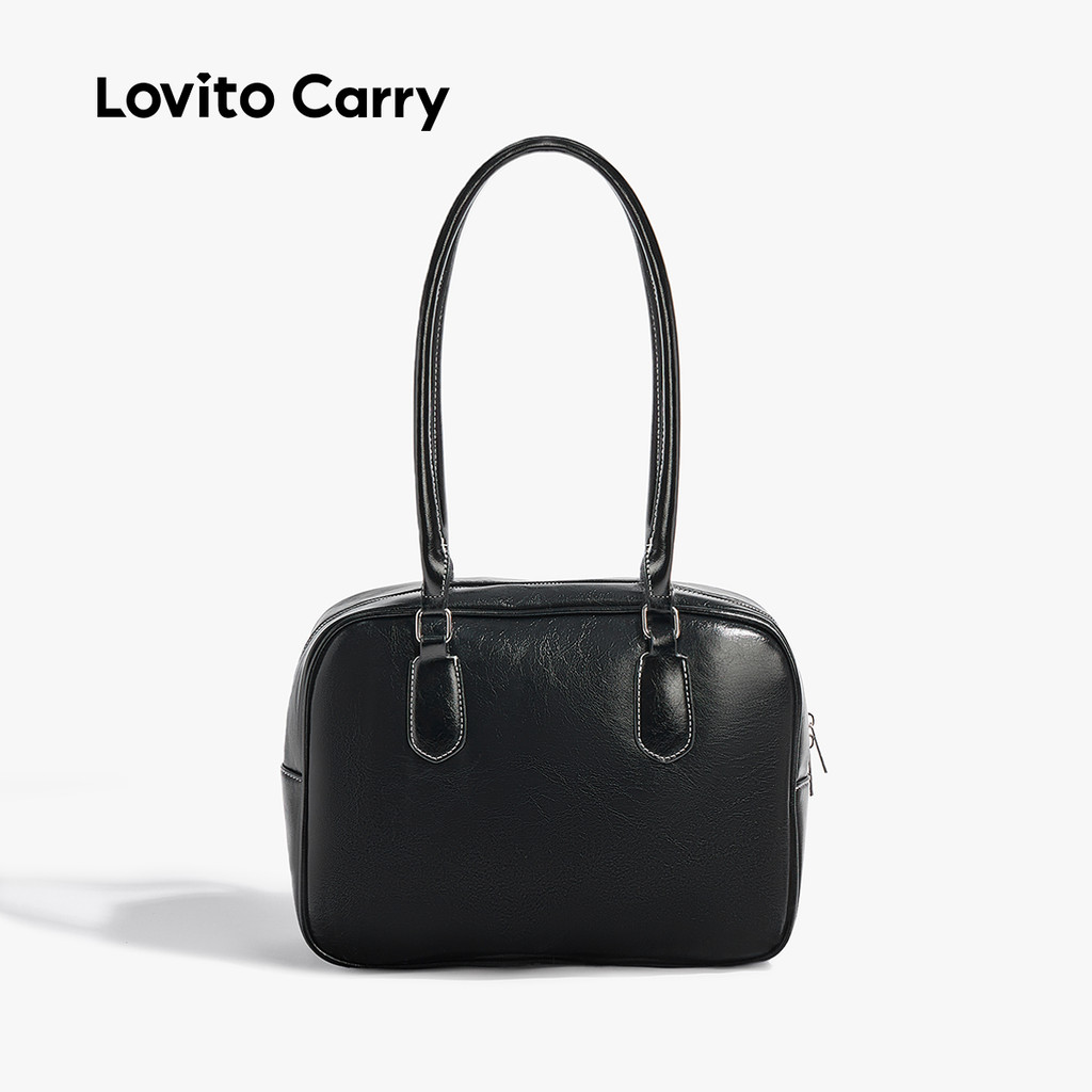 (Lovito Carry) กระเป๋าสะพายข้างผู้หญิงหนัง PU คุณภาพสูงแบบลำลองขนาดเล็ก LR19E073 ราคา ถูกที่สุด ดีลบีเคเค แกลเลอรีภาพที่ 6