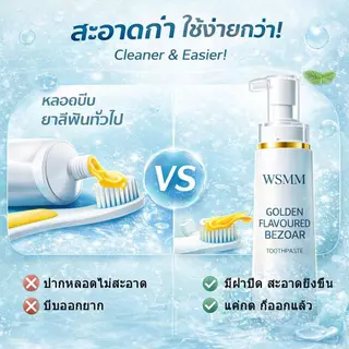 WSMM ยาสีฟันกลิ่นมิ้นต์ ดีไซน์ขวดหัวปั้ม ขนาด 150กรัม เนื้อเจล สำหรับดูแลสุขภาพช่องปากผลิตภัณฑ์มีการออกแบบหัวปั้มทันสมัย