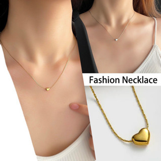 สร้อยคอข้อหัวใจ สไตล์เกาหลี ผู้หญิง เรียบหรู ไทเทเนียมสตีล