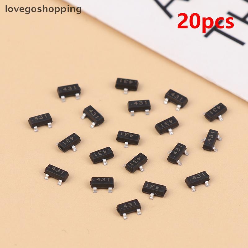 [LGO] 20 ชิ้น TL431 0.5% ทรานซิสเตอร์ชิปที่แม่นยํา SOT-23 CJ431 TL431A อุปกรณ์เสริมอิเล็กทรอนิกส์ VN
