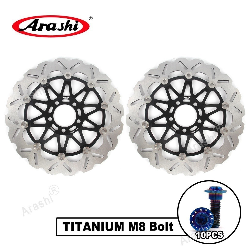 Arashi CNC Full Floating Front เบรคโรเตอร์สําหรับ KAWASAKI ZX7R / ZX7RR NINJA 1996-2003 / ZXR L ZXR7