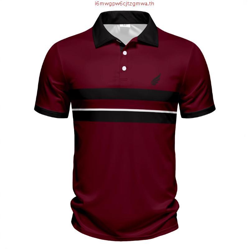 เสื้อโปโลแขนสั้นผู้ชายมีกระเป๋า Maximo Dente คอปก ลายริ้ว คลาสสิค สไตล์ยุโรป สำหรับผู้ใหญ่ รุ่น CV-6