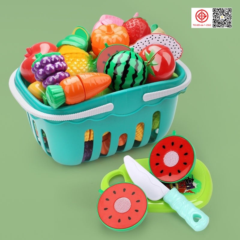 ของเล่นผลไม้และผัก ชุดหั่นผักผลไม้และผักสำหรับเด็ก ชุดปริศนาผลไม้ตัดผักสำหรับเด็ก ของเล่นเพื่อการศึกษา ของเล่นเล่นตามบทบ
