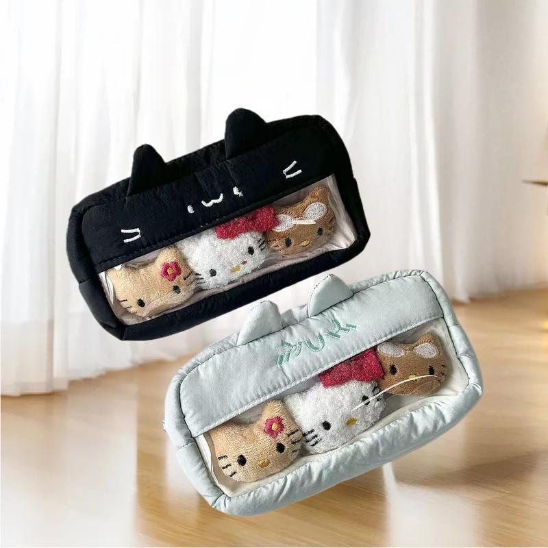 <zhuliye123> 1 ชิ้นขนาดใหญ่ความจุ Kawaii การ์ตูน HelloKitty กล่องปากกากระเป๋าน่ารัก KT Cat Plush ดิน