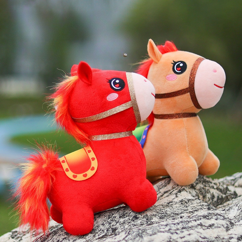 COD ตุ๊กตาม้า มาสค็อทของปีม้า มันเป็นสัญลักษณ์ของความมั่งคั่ง และความสุข ตุ๊กตาขนฟู ของเล่นเด็ก - รูปที่ 6
