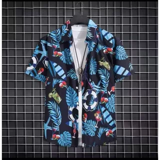 เสื้อฮาวาย สินค้ามาใหม่ hawaii สำหรับผู้ชาย ผ้านิ่มขึ้น สไตล์เกาหลีมาแรงฮาวายสไตล์เกาหลีเสื้อเชิ้ตแนวเกาหลีพร้อมส่ง