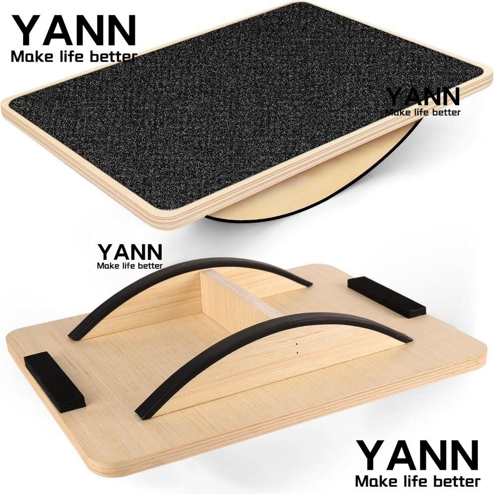 YANN Wobble Board, ไม้ Anti-Slip Balance BOARD, อเนกประสงค์ Core Strength Training ขนาดใหญ่พิเศษยืนโต๊ะ Rocker Board สําหรับกายภาพบําบัด