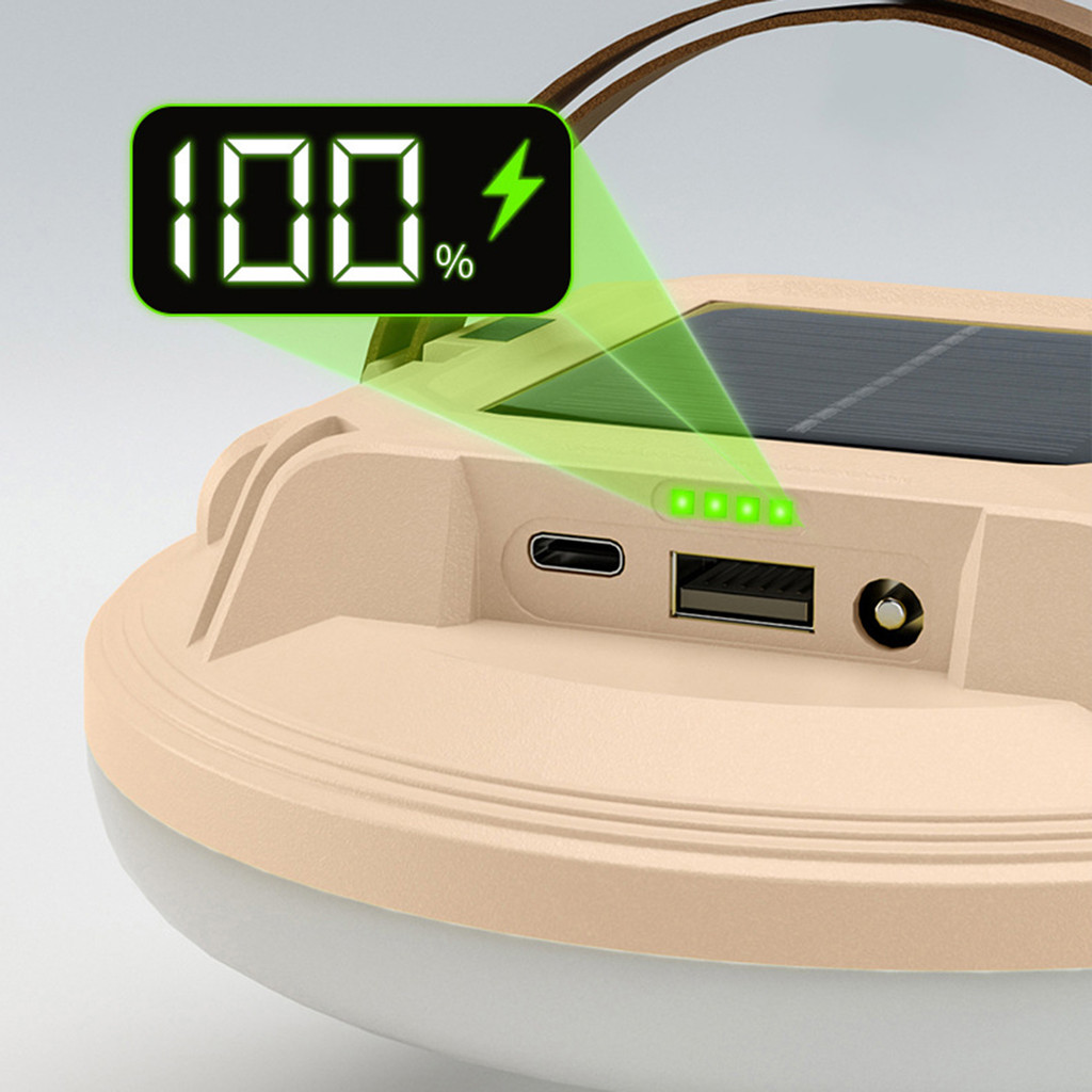 ไฟตั้งแคมป์พลังงานแสงอาทิตย์ มัลติฟังก์ชั่น กันน้ำ พร้อมเชือกเส้นเล็ก - รูปที่ 4