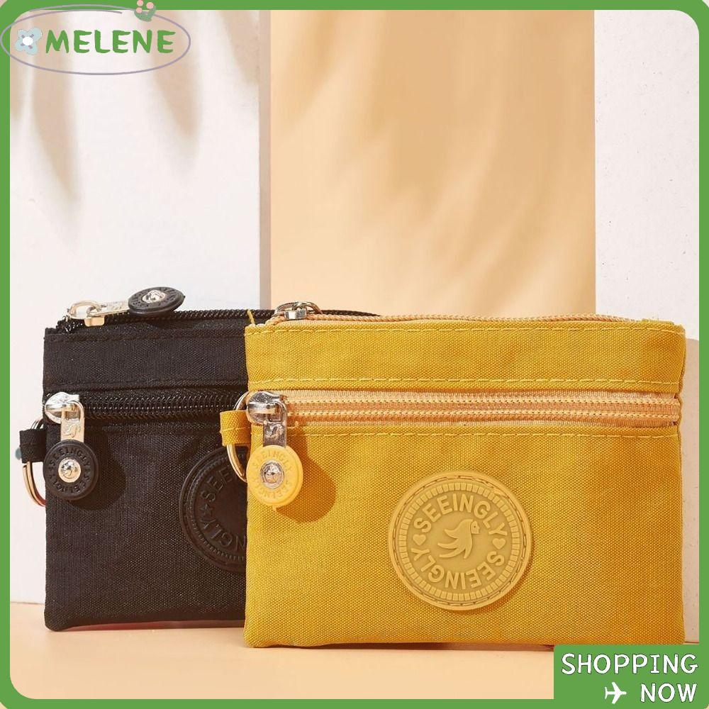 HOBBYIN กระเป๋าใส่เหรียญเงิน,ผ้าใบบัตรเครดิต Holoder พร้อมพวงกุญแจ,สวมใส่กระเป๋าสตางค์กันน้ํากระเป๋าเงินชายหญิง