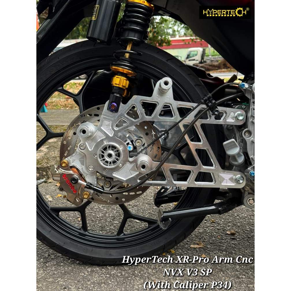 HYPERTECH XR-PRO ARM CNC NVX V3 ABS NMAX V2/V3 NVX V3 SP SILVER BLACK PRO34 BRACKET