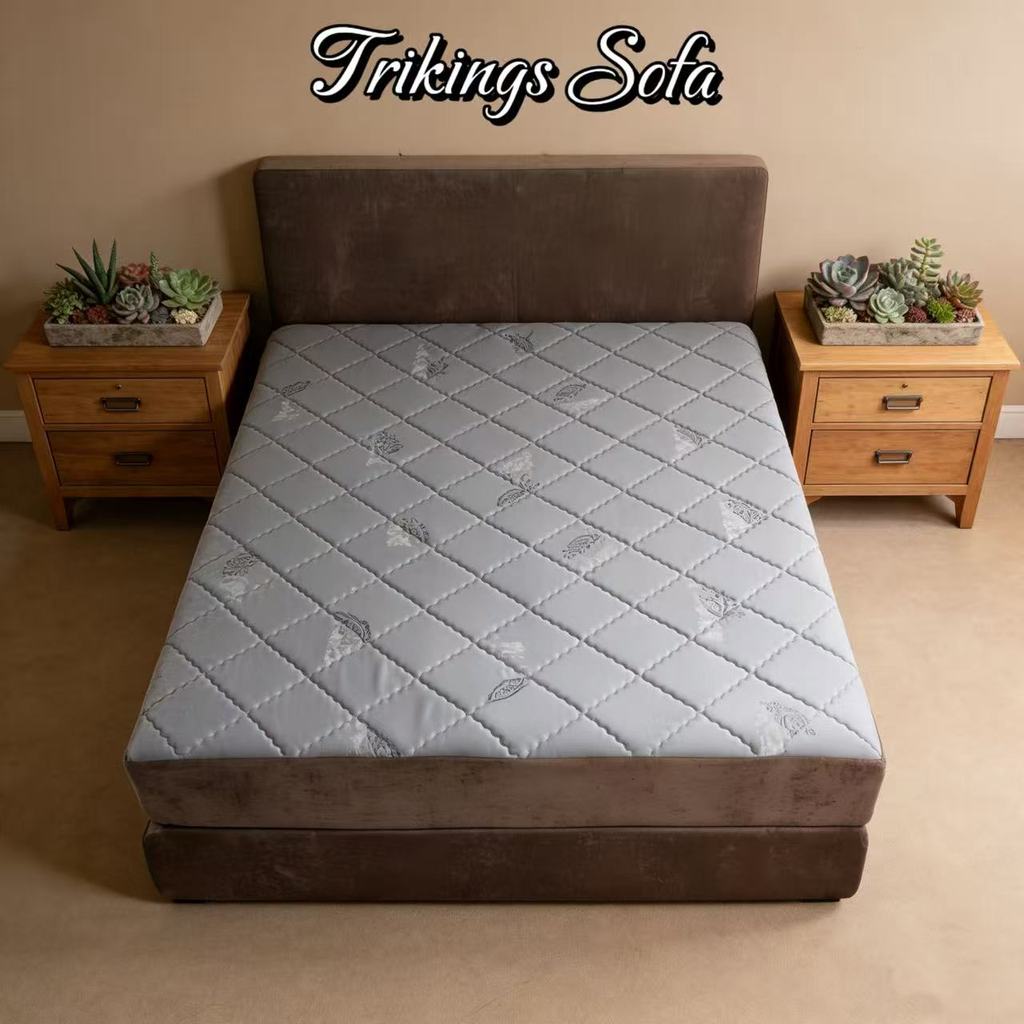 Trikings American Country Bed Frame Distressed Craft Four-Pillar Bed Retro Double Bed Frame