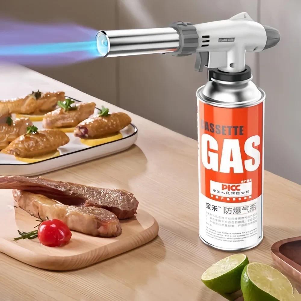 Flame Gun Torch Cooking Autolgnition Butane Gas Inverted Welding Burner Flame Gas Torch Blow for BBQ