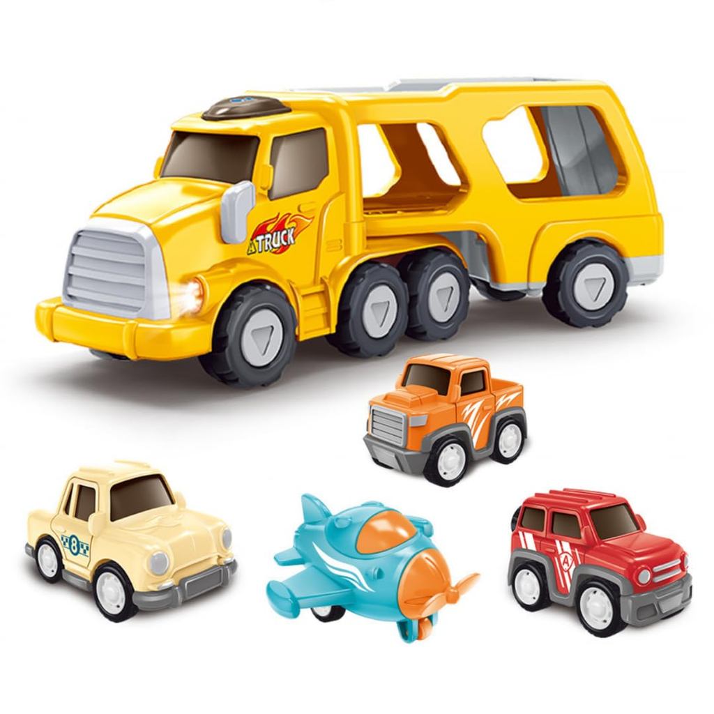 Educational Mini Car Toy for Kids (Red) - Suitable for 1 to 3 Years Old - Carrying Car and Airplane 