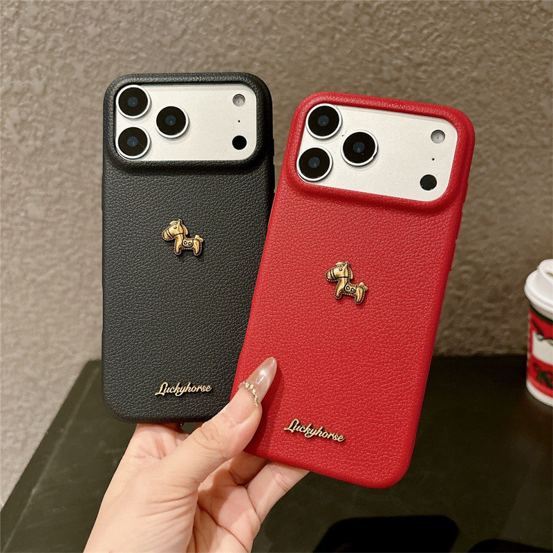 ปีใหม่โกลเด้นโพนี่เคสโทรศัพท์เข้ากันได้สําหรับiPhone 17Promax 16Promax 15 14 13 Pro 12Promaxปลอกฝาหลังกันกระแทก