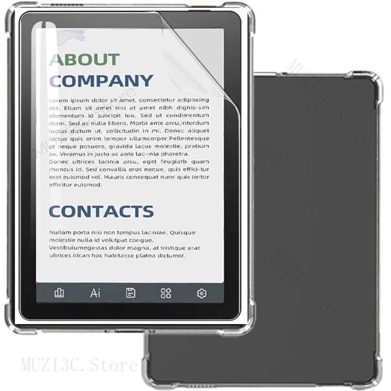 2-IN-1 กรณี + Paperlike Matte สัตว์เลี้ยงฟิล์มสําหรับ Bigme B6 B7 Pro B7 Clour 7 "Case Clear eBook ก