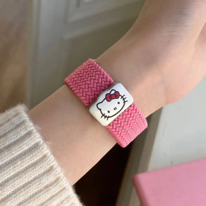 สาย S10 ขั้นสูงเหมาะสําหรับ Iwatch9876543 เชือกไนล่อนทอหัวเข็มขัดแม่เหล็กคิตตี้