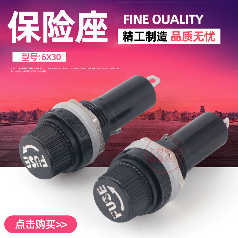 8EZ6 FUSE Small Flat FUSE Holder 6x30 FUSE Holder 5x20 Knob Type FUSE Holder แผ่นทองแดง Plum Core