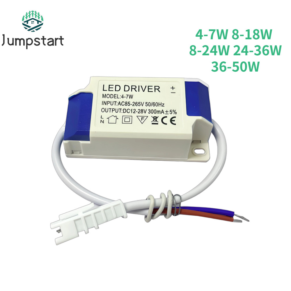 Jumpstart LED Driver Power Supply 4-7W 8-18W 8-24W 24-36W 36-50W 300MA SM ชายหัว