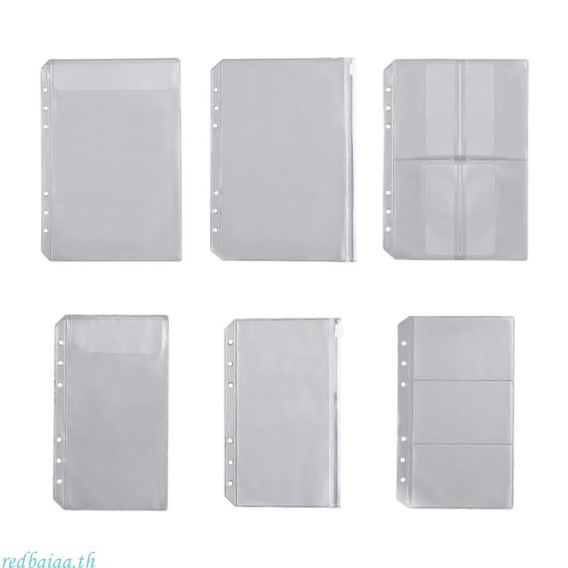 Redbaiaa 10 ชิ้น A5 Binder A6 Binder ฝาครอบ PVC Binder กระเป๋ากันน้ํา 6 แหวน Budget Binder Planner O