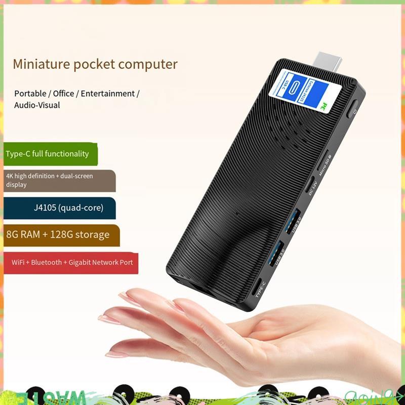 -เข้ากันได้กับ 2.0 Mini PC Stick Fanless Win 11 Pro WiFi5 8GB 128GB แล็ปท็อป 4K เดสก์ท็อปคอมพิวเตอร์