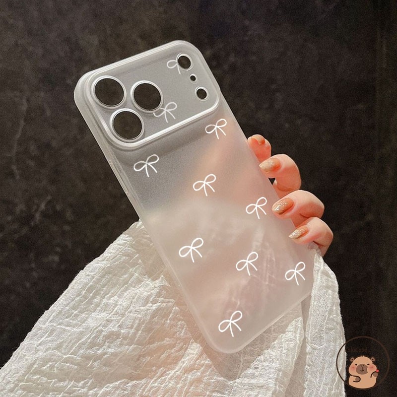 สําหรับXiaomi 17 Pro Max 15T 15 15S 14 13 12 Mi 11 10 10S Pro Ultra Lite 9T 8 6 5G 4Gเคสโทรศัพท์ElegantสีขาวBowknot Bowสาวน่ารักSimple Softปลอกกรณีฝาครอบ