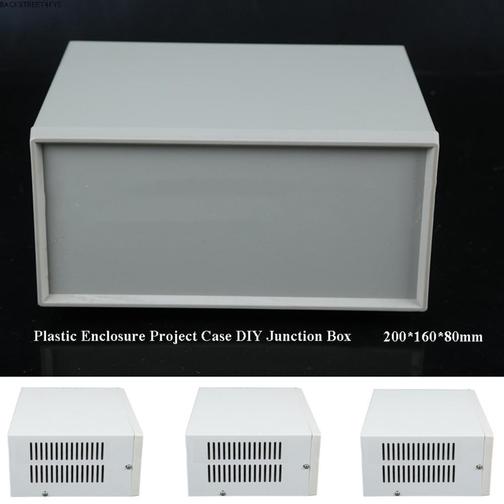 BACKSTAGEEET4FC3 Enclosure Project , พลาสติกสีเทาและเหล็ก DIY Junction Box, 200*160*80mm Electronics