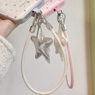 Cat Star Love Heart เชือกแขวนหนังสําหรับโทรศัพท์โซ่และอเนกประสงค์จี้พวงกุญแจสายรัดข้อมือ