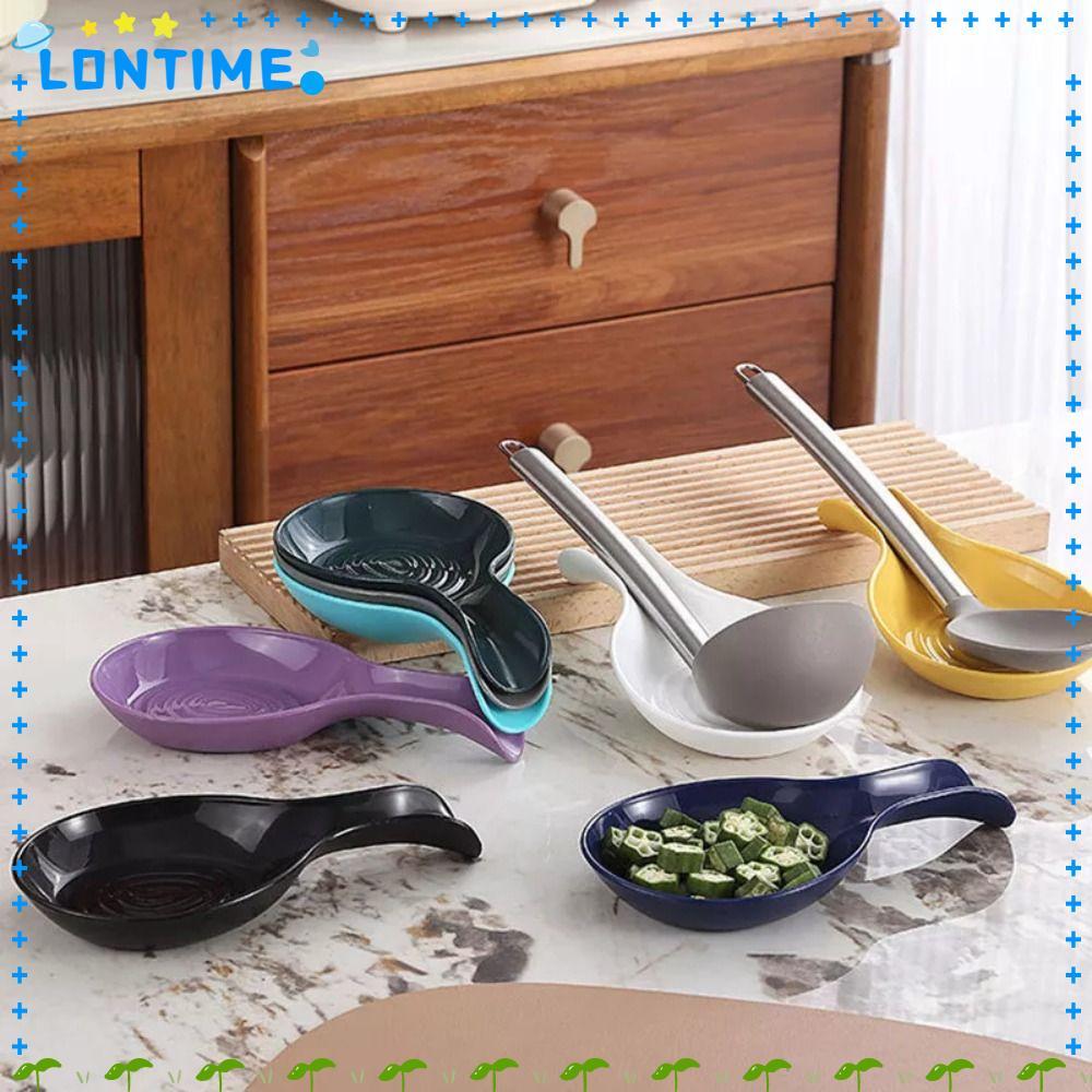 LONTIME ที่วางช้อนขนาดใหญ่สีสันสดใสทนความร้อน, ชั้นเก็บของ PP อุปกรณ์ครัวที่วางช้อนทําอาหาร