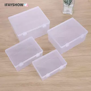 IFAYSHOW 1 ชิ้น,โปร่งใสสี่เหลี่ยมผืนผ้าพลิกกล่อง,กันฝุ่นขนาดเล็กขนาดกลางขนาดใหญ่หนาแบบพกพาพลาสติกสําหรับยาเครื่องประดับต่างหูเครื่องสํา