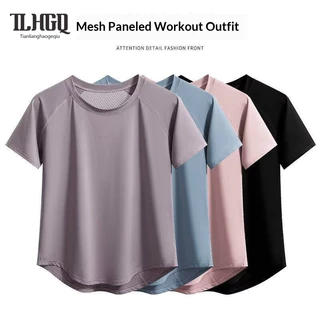 เสื้อยืดฟิตเนสแผงตาข่ายสำหรับผู้หญิง แห้งเร็ว ระบายอากาศได้ดี