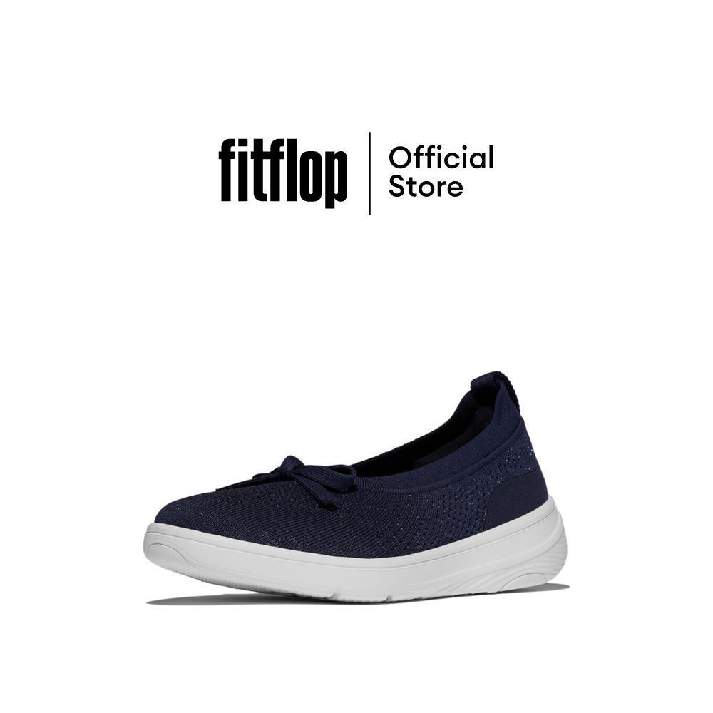 FITFLOP SUPER-Q BOW KNIT BALLET FLATS รองเท้าทรงบัลเล่ต์ผู้หญิง รุ่น JH8-B84 สี BLUE