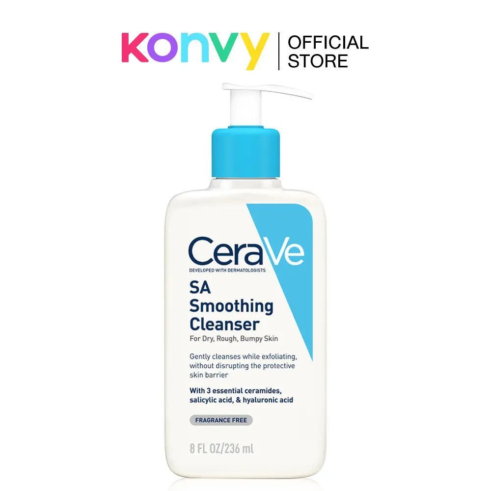 CeraVe SA Smoothing Cleanser 236ml โฟมล้างหน้าบํารุงผิว & เจลล้างหน้า BJJD